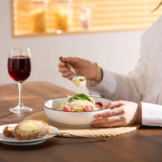 40oz Porcelain Pasta Bowls Set of 4