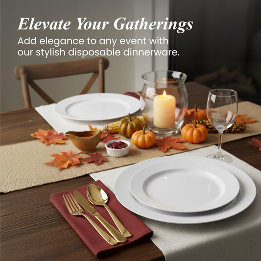 Disposable Plastic Plates Set of 60