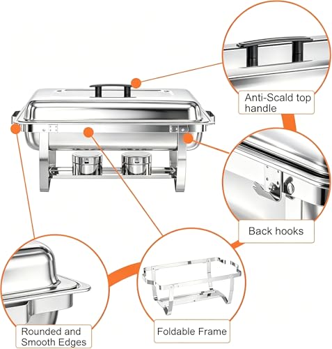 9QT Stainless Steel Chafing Dish Set of 4