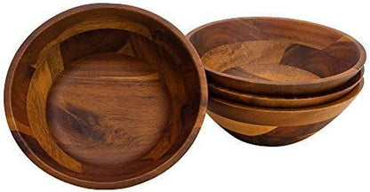 Acacia Wooden Serving Bowls Set of 4
