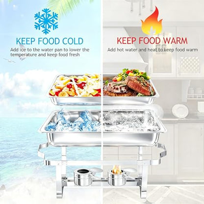 9QT Stainless Steel Chafing Dish Set of 4