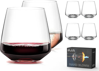 Crystal Hand Blown Red Wine Glasses