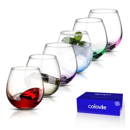 Stemless Colored Glasses
