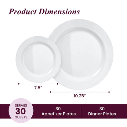 Disposable Plastic Plates Set of 60