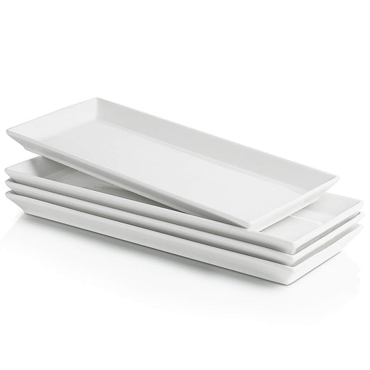 Rectangular Porcelain Serving Platters Set of 4