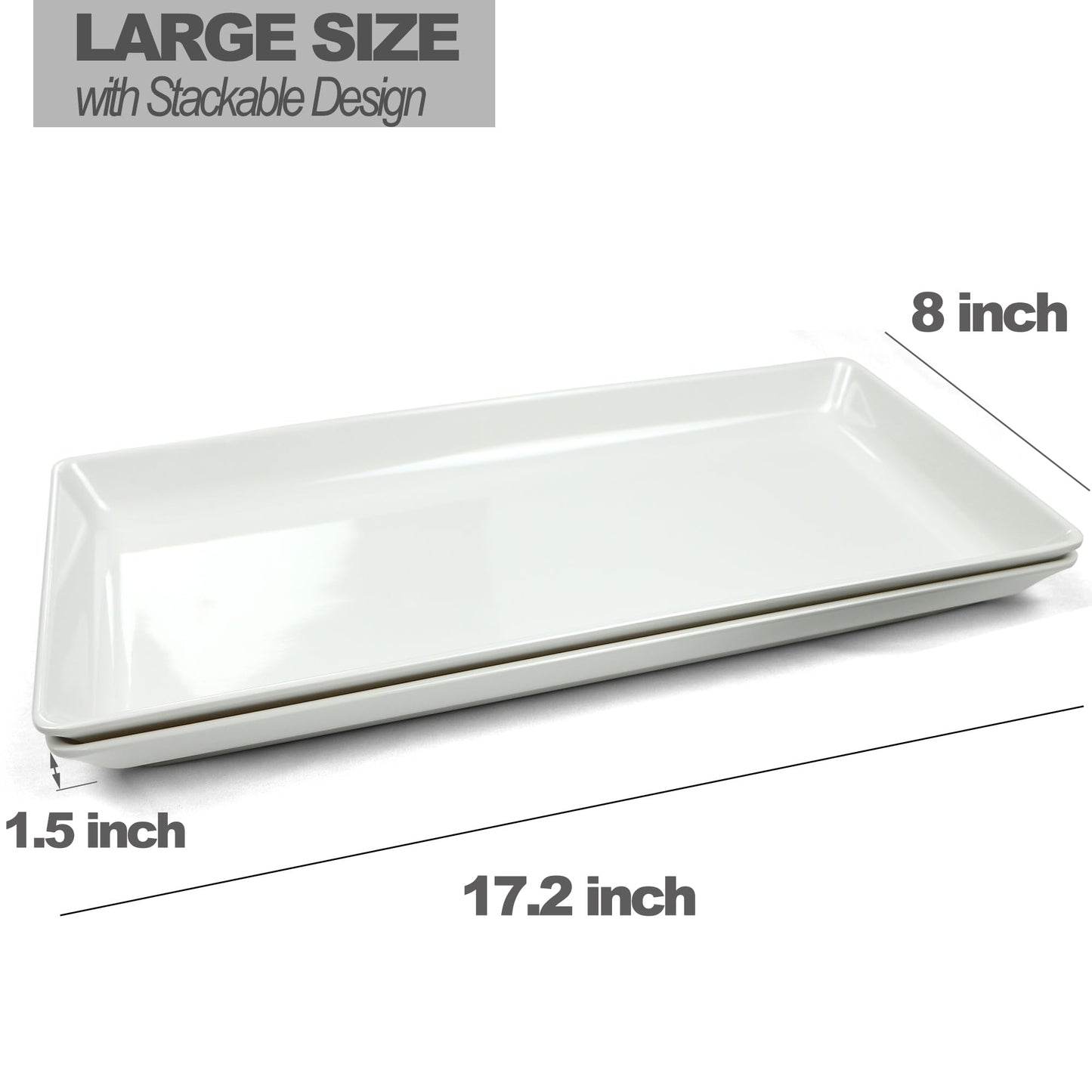 Long Rectangle Serving Platters Set of 2