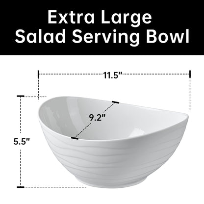 Large Ceramic Oval Salad Bowl Set