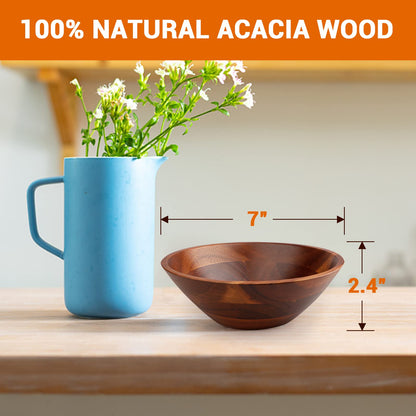 Acacia Wooden Serving Bowls Set of 4