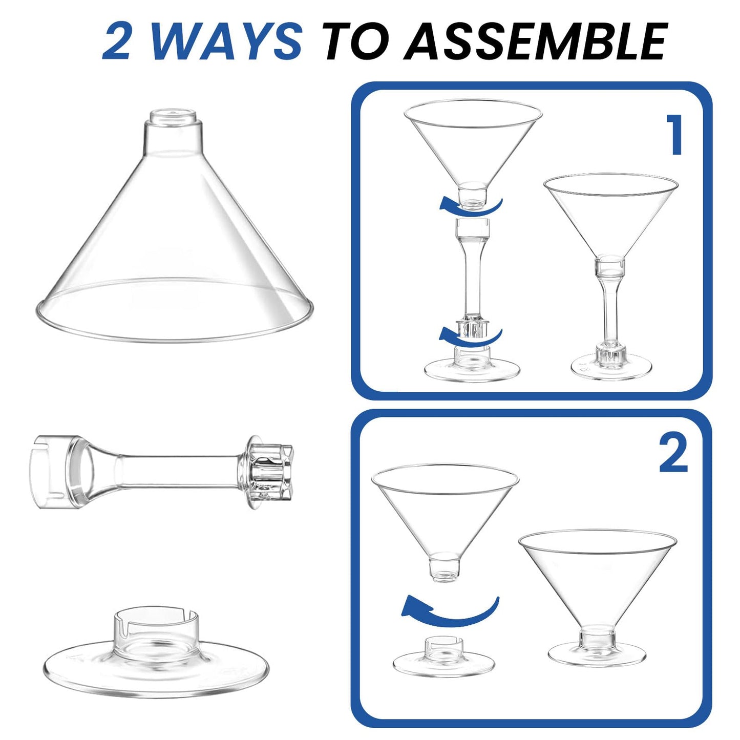 5oz Disposable Martini Glasses Set of 40