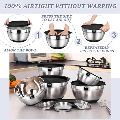 9 Piece Mixing Bowls with Lids Set