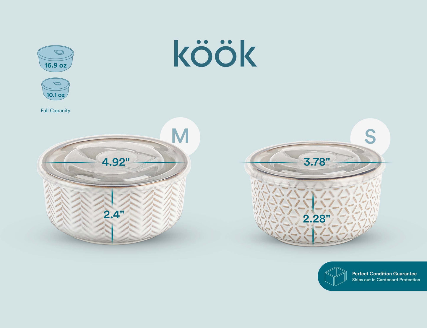 Ceramic Serving Bowls with Lids Set of 4