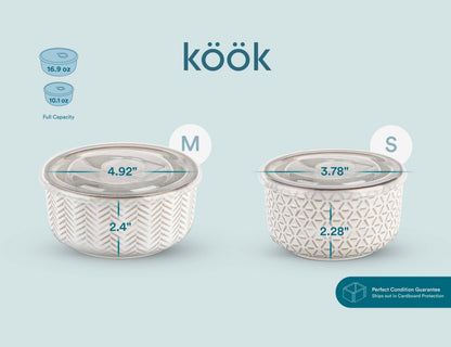 Ceramic Serving Bowls with Lids Set of 4