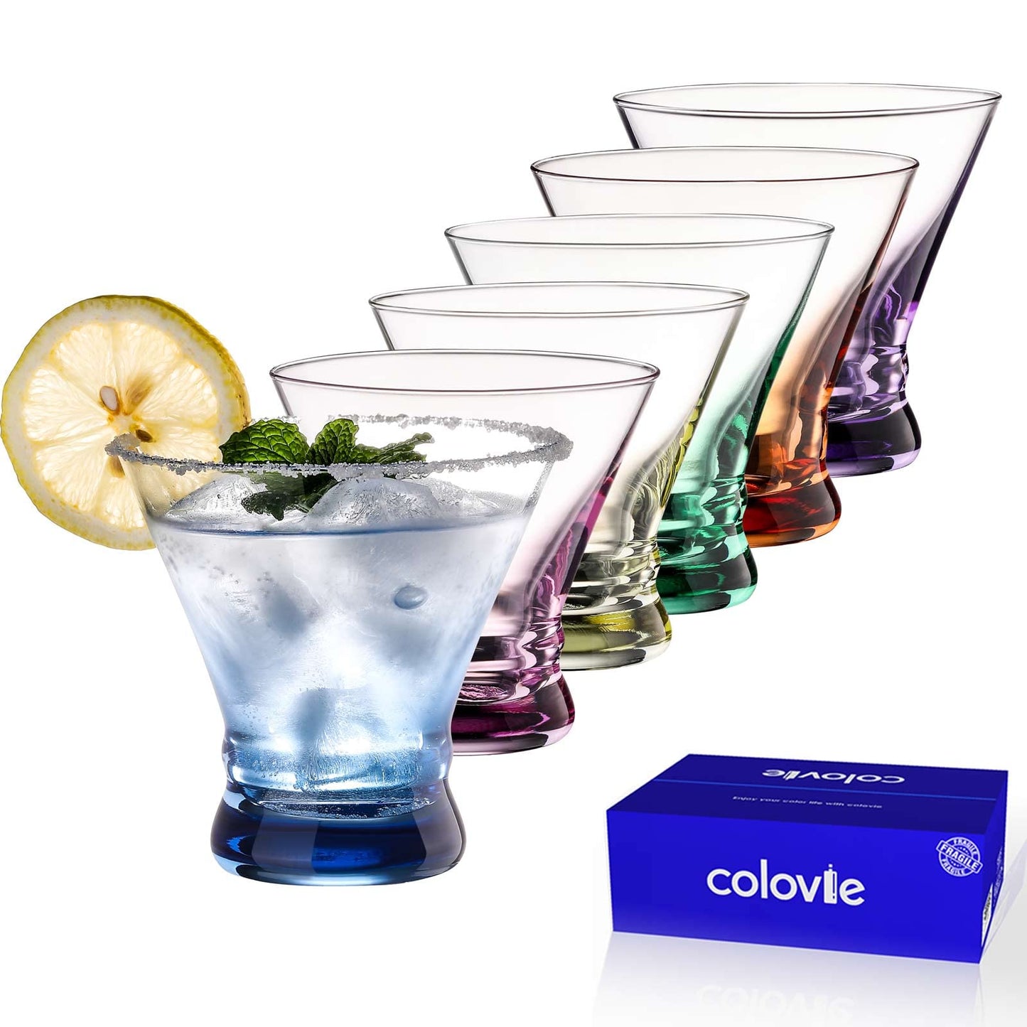 Stemless Colored Glasses