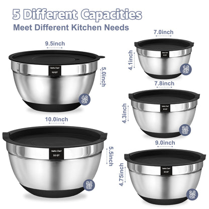 9 Piece Mixing Bowls with Lids Set