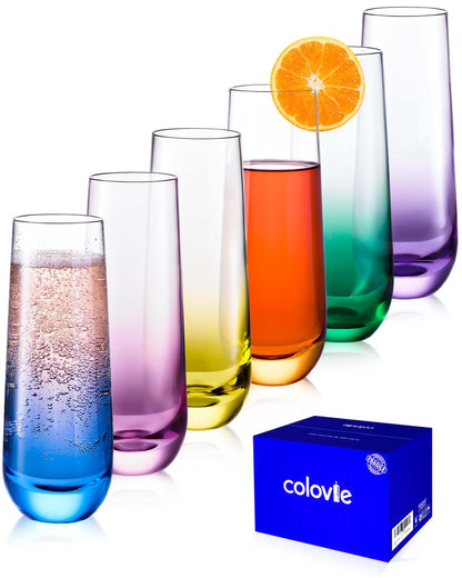 Stemless Colored Glasses