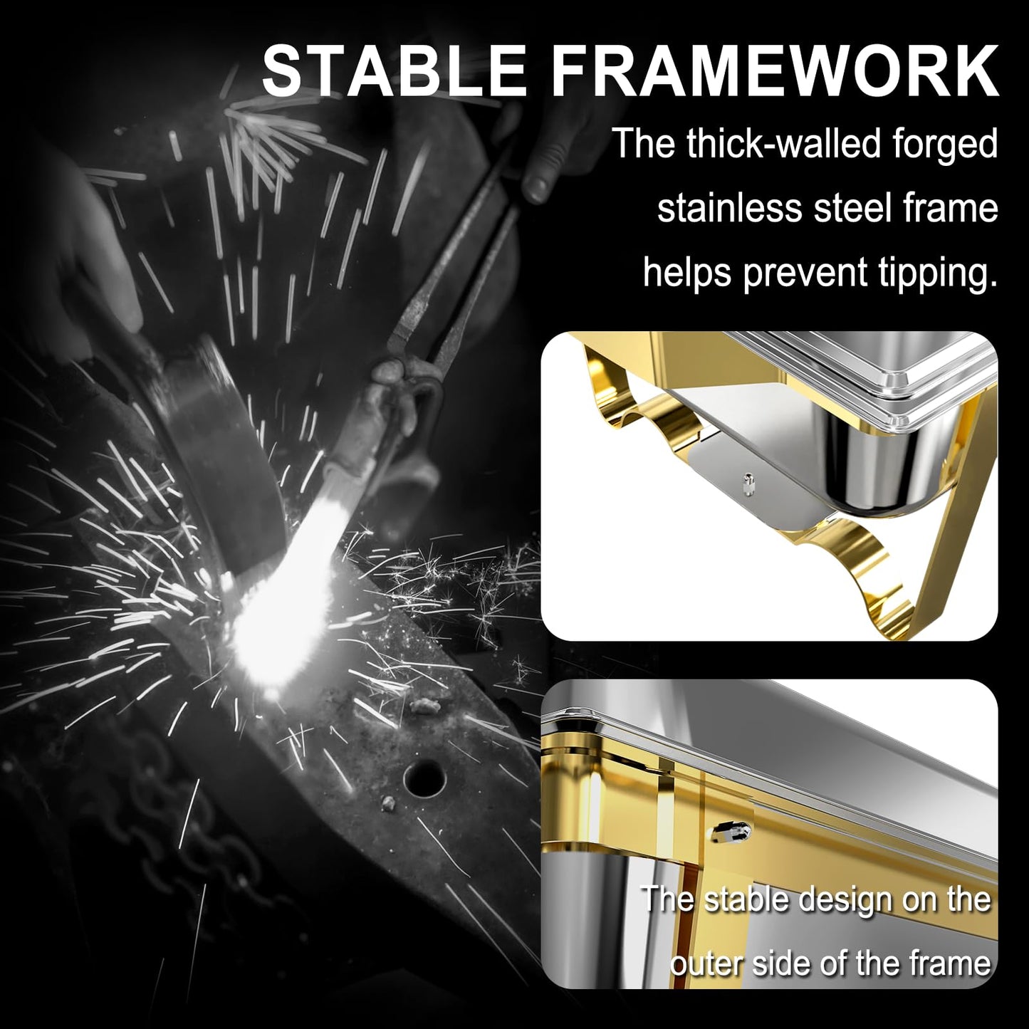 11QT Stainless Steel Chafing Dish Set of 4
