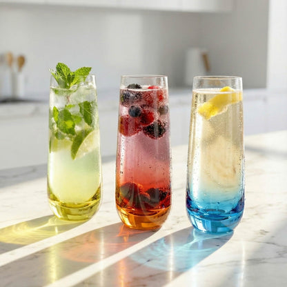 Stemless Colored Glasses