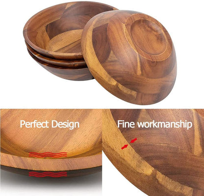 Acacia Wooden Serving Bowls Set of 4