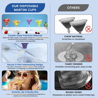5oz Disposable Martini Glasses Set of 40