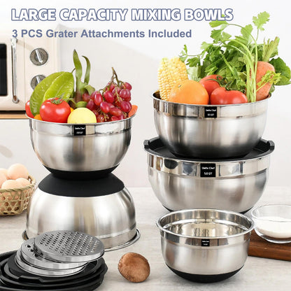 9 Piece Mixing Bowls with Lids Set