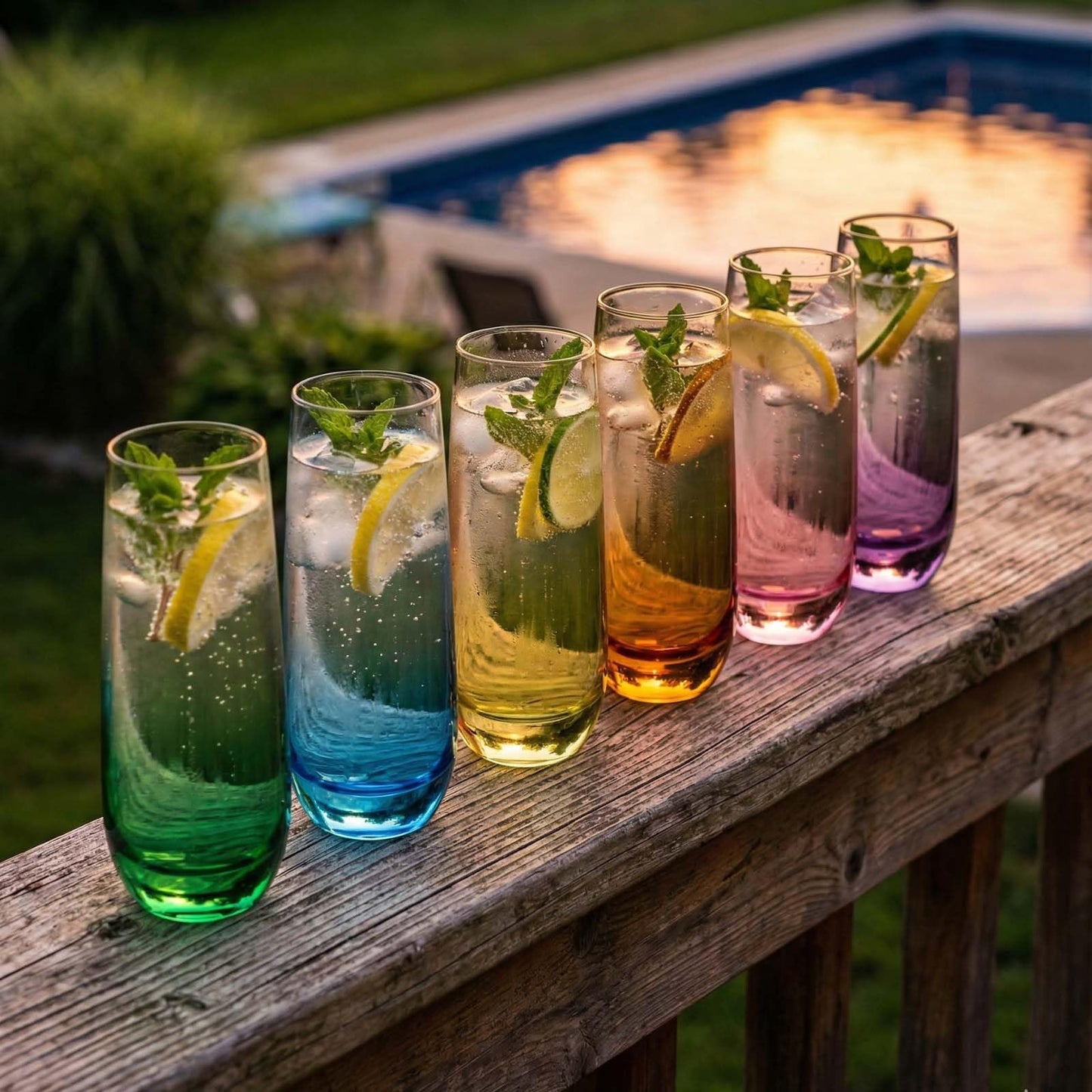 Stemless Colored Glasses