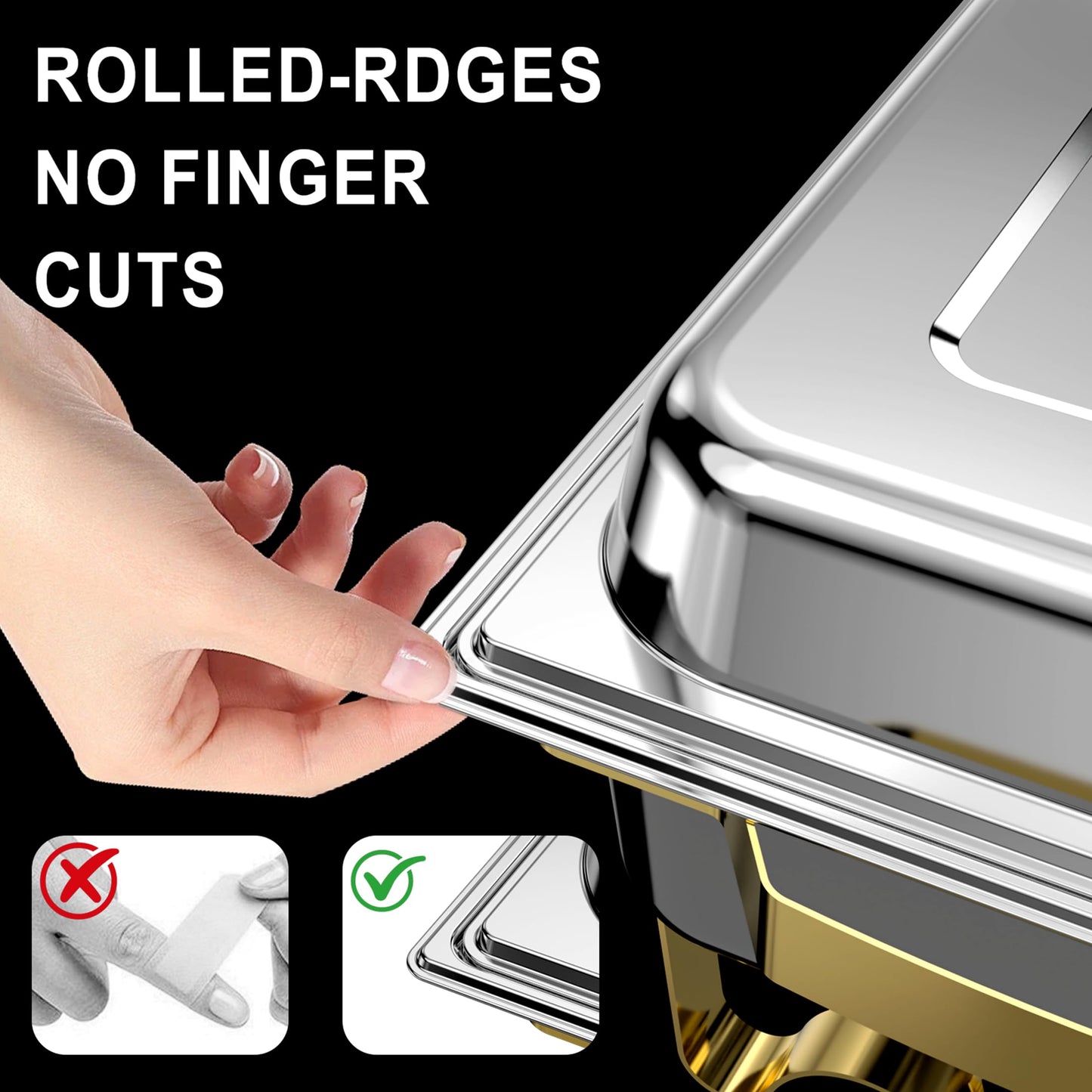 11QT Stainless Steel Chafing Dish Set of 4