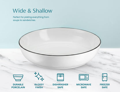 40oz Porcelain Pasta Bowls Set of 4
