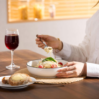 40oz Porcelain Pasta Bowls Set of 4