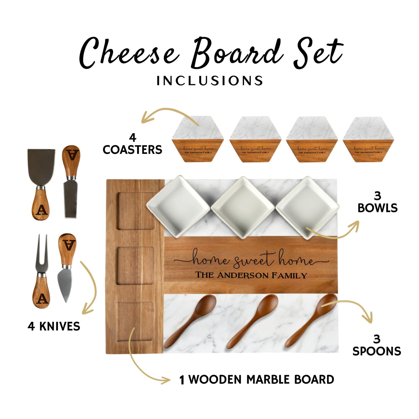 Personalized Marble Charcuterie Board Gift