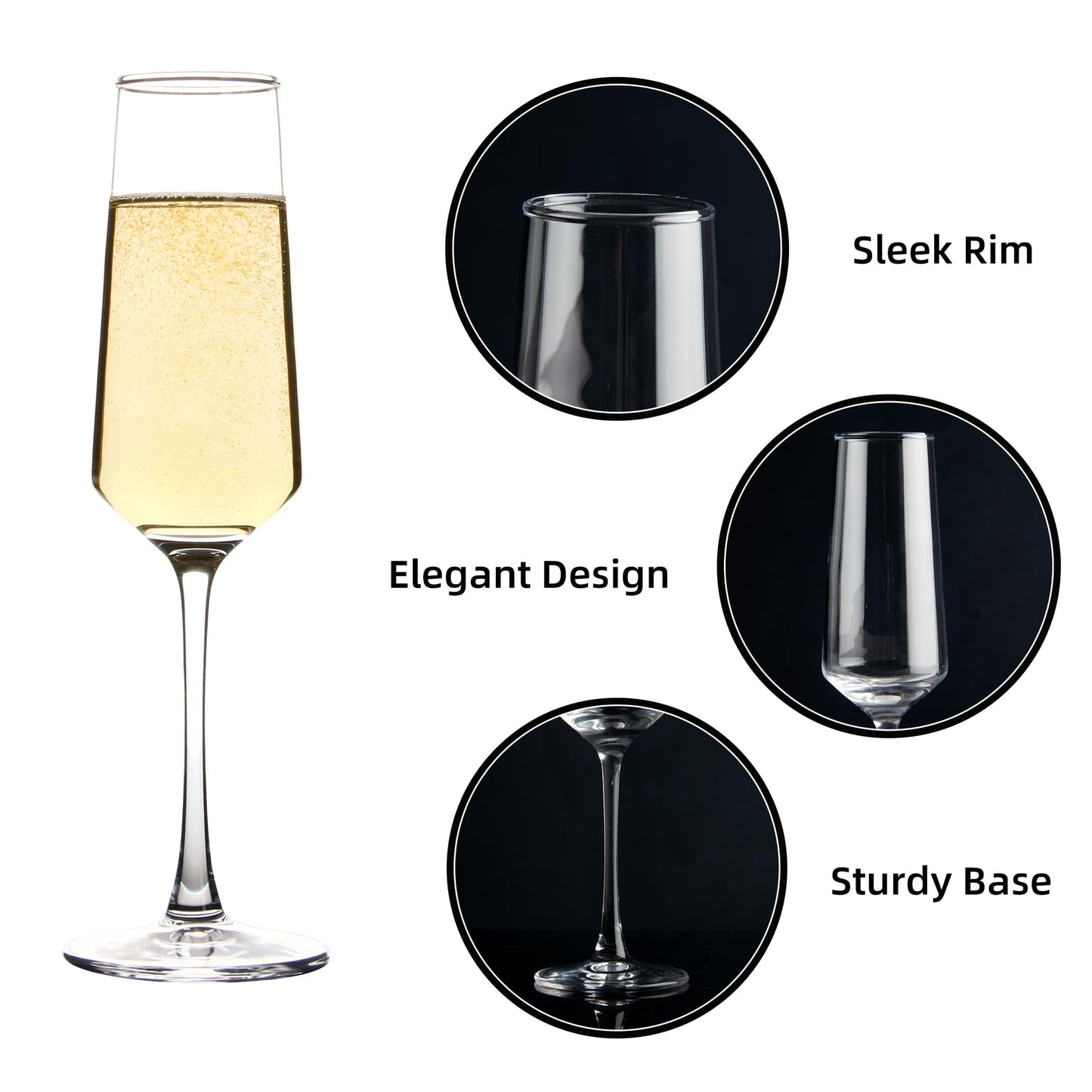 8 oz champagne glasses