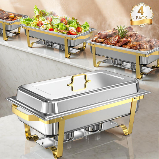 11QT Stainless Steel Chafing Dish Set of 4