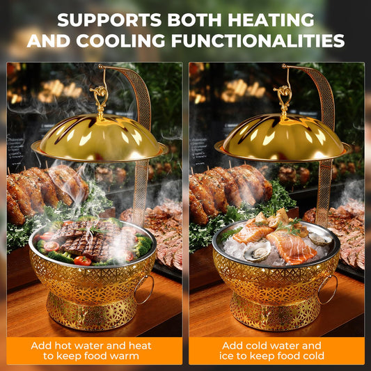 8QT Gold Chafing Dish Buffet Set