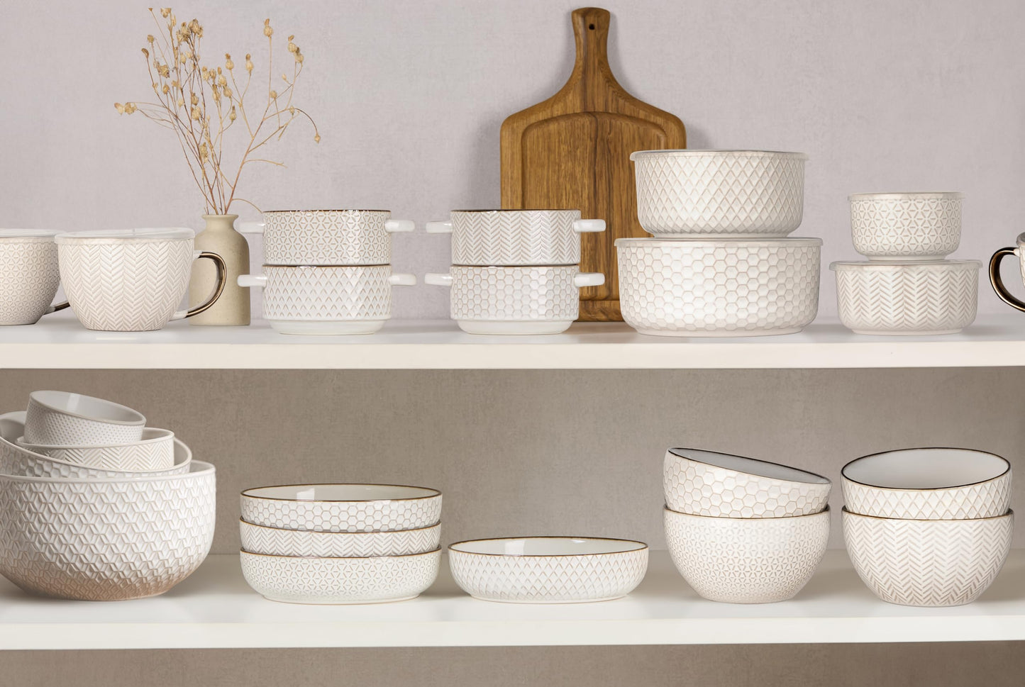 Ceramic Serving Bowls with Lids Set of 4