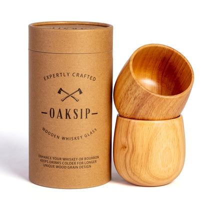 Wooden Old Fashioned Whiskey Glass Set