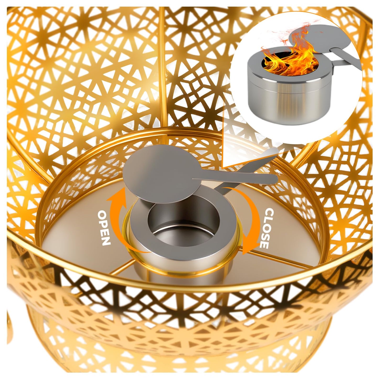 8QT Gold Round Chafing Dish Set