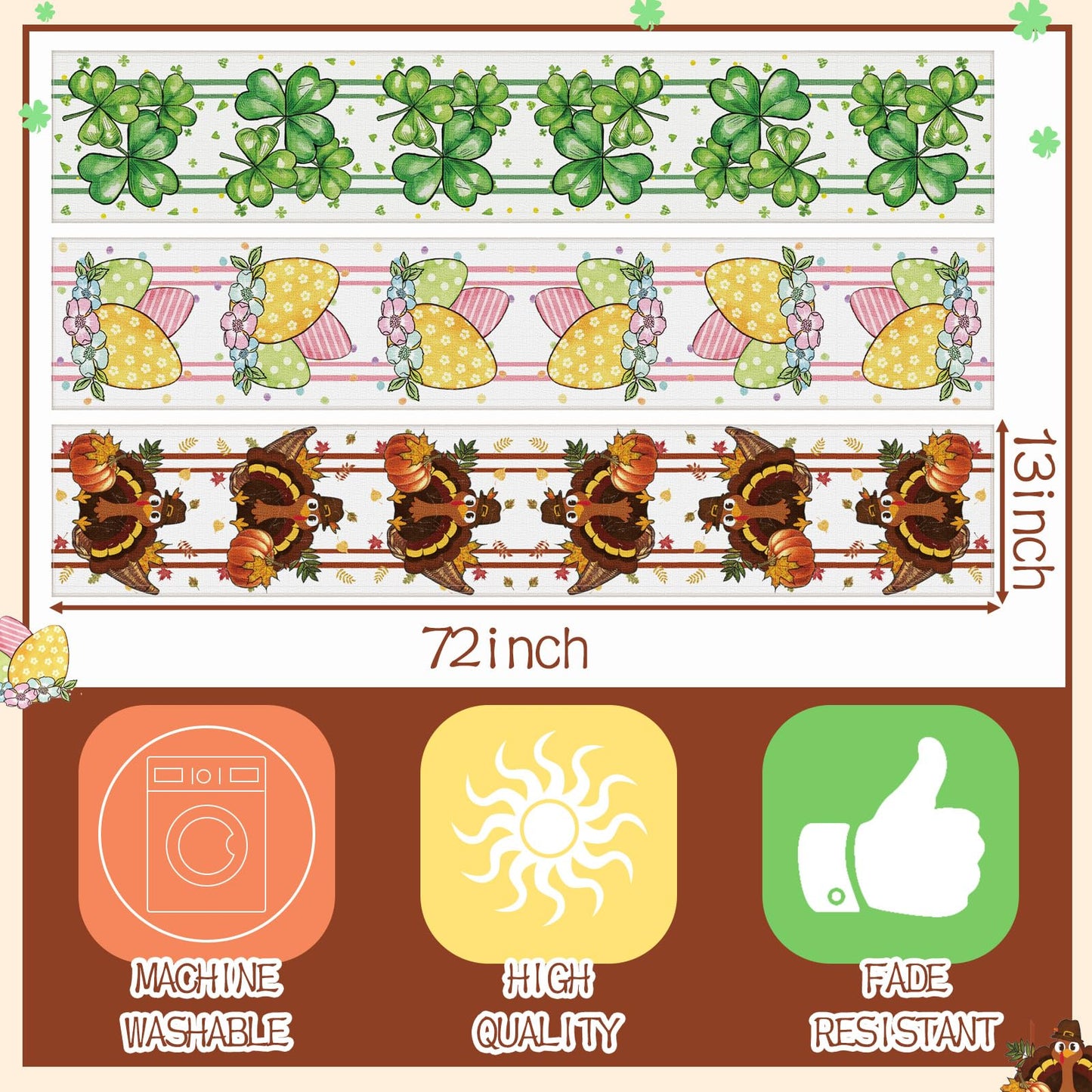 Seasonal Table Runner Set of 12