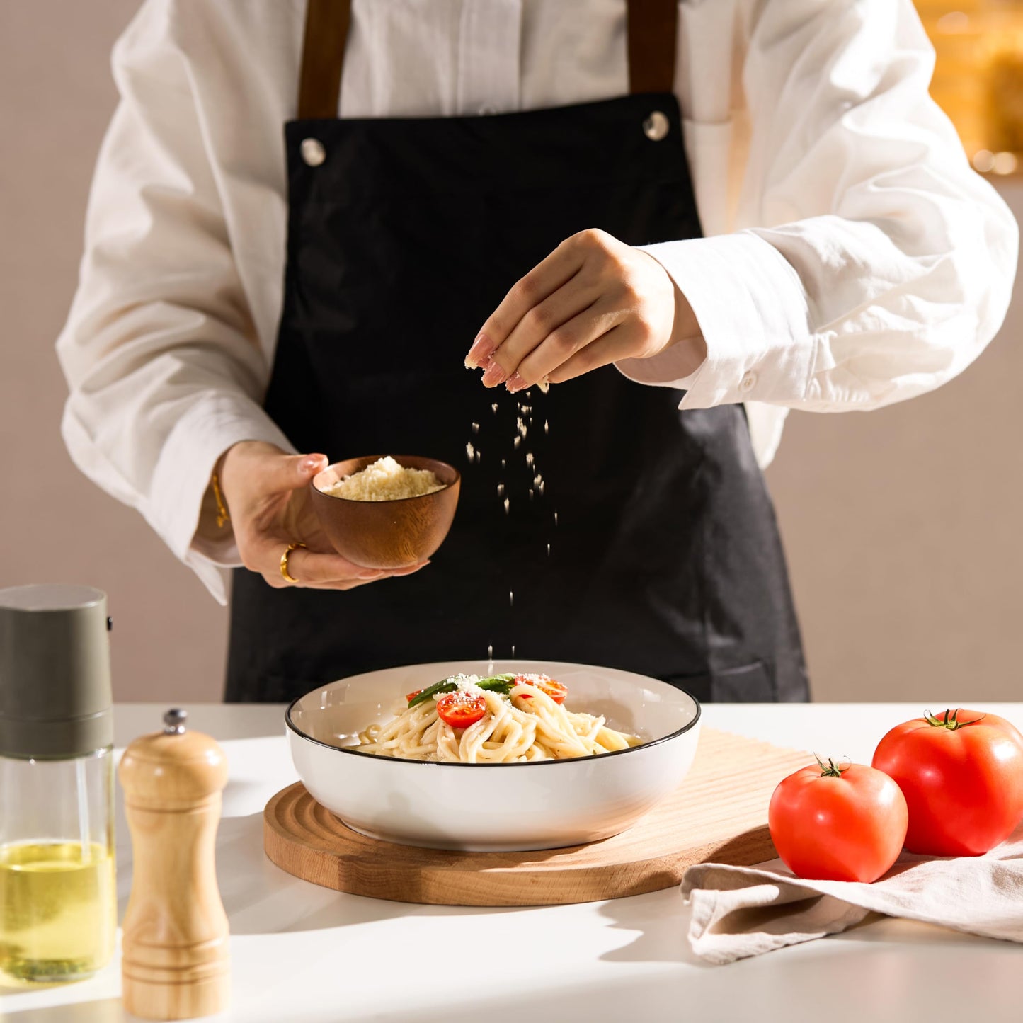 40oz Porcelain Pasta Bowls Set of 4
