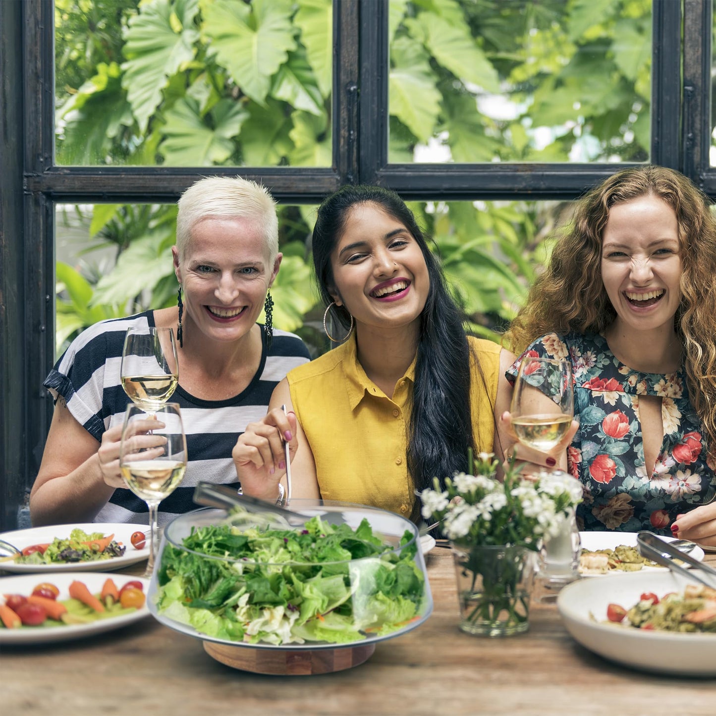 Extra Large Glass Salad Bowl Set