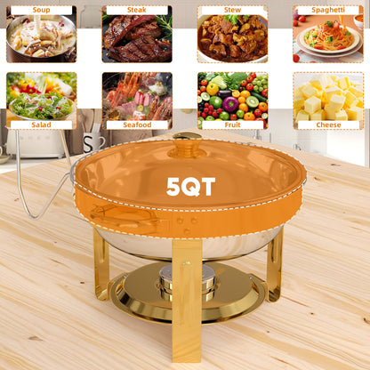 Gold Round Chafing Dish Set of 4