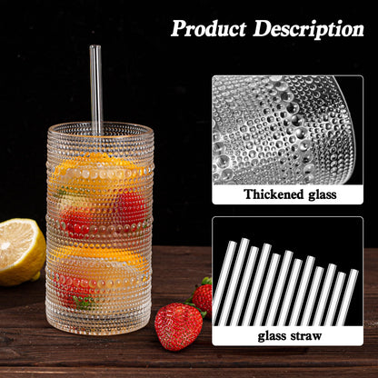 16oz Vintage Hobnail Drinking Glasses Set of 12
