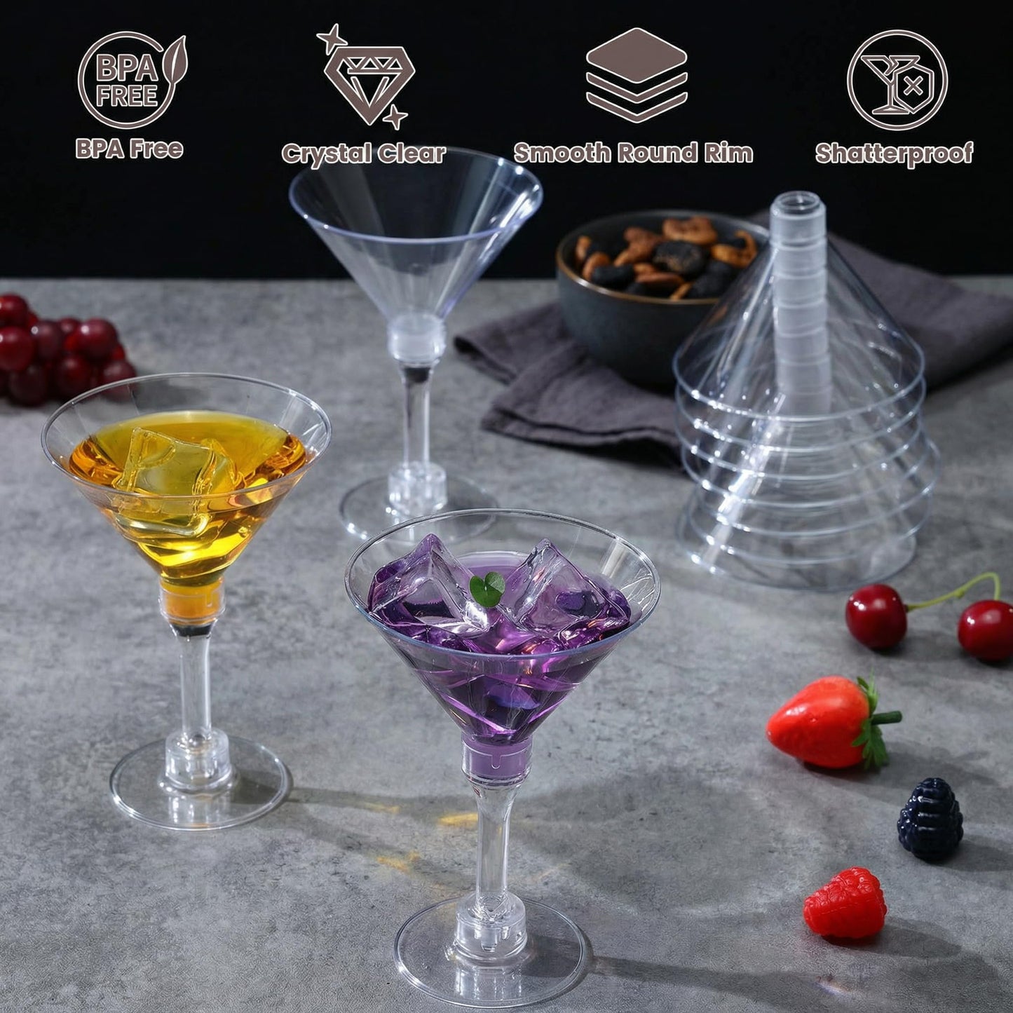 5oz Disposable Martini Glasses Set of 40