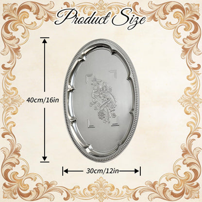 Large Silver Serving Trays Set of 4