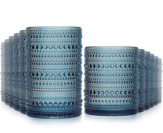 Vintage Hobnail Glassware Set of 12